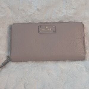 Kate Spade Long Leather Tan Wallet with Wrist Strap